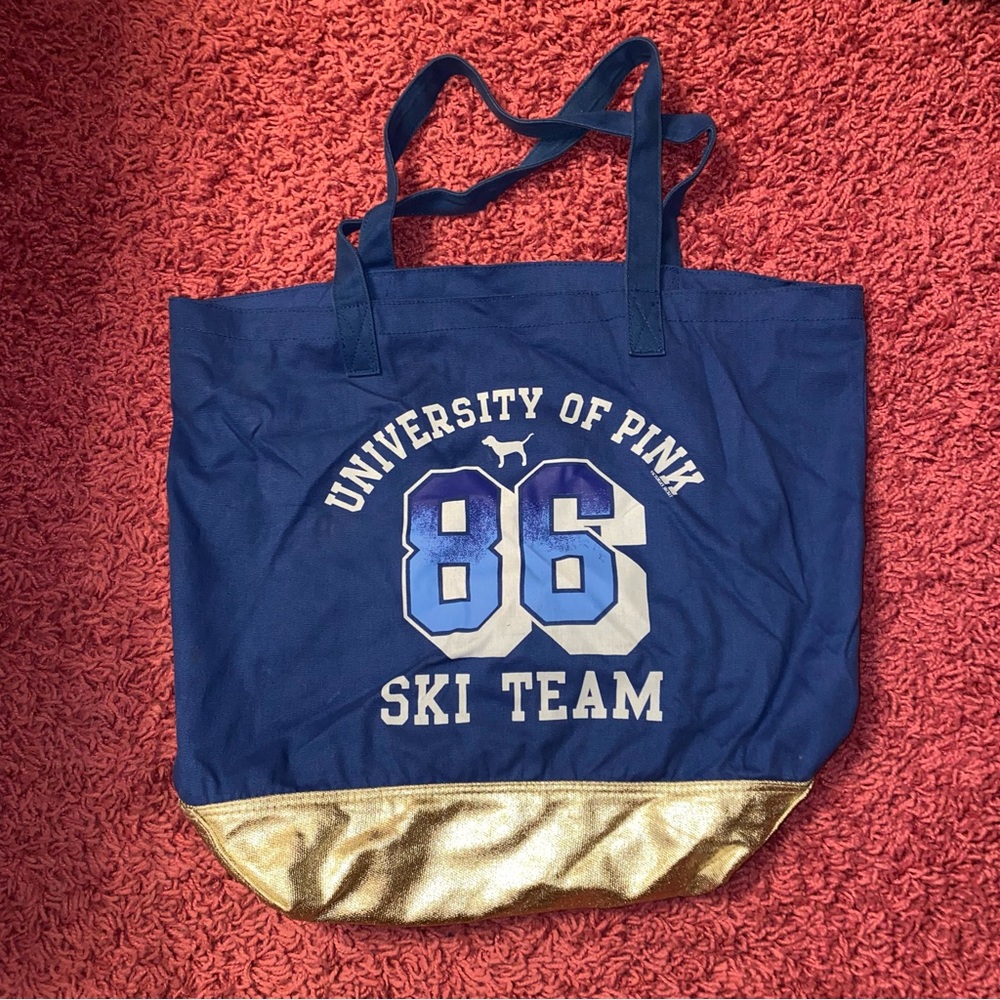 Vintage VS Pink Blue Gold foil Tote Bag